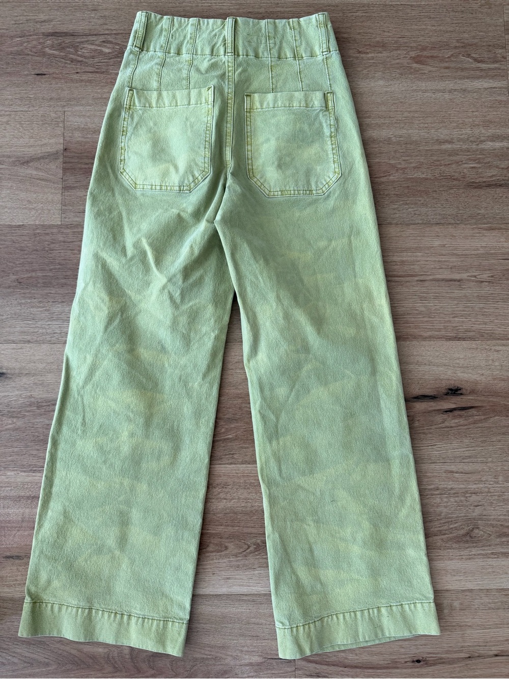 Pilcro Light Green Relaxed Wide-Leg Jeans